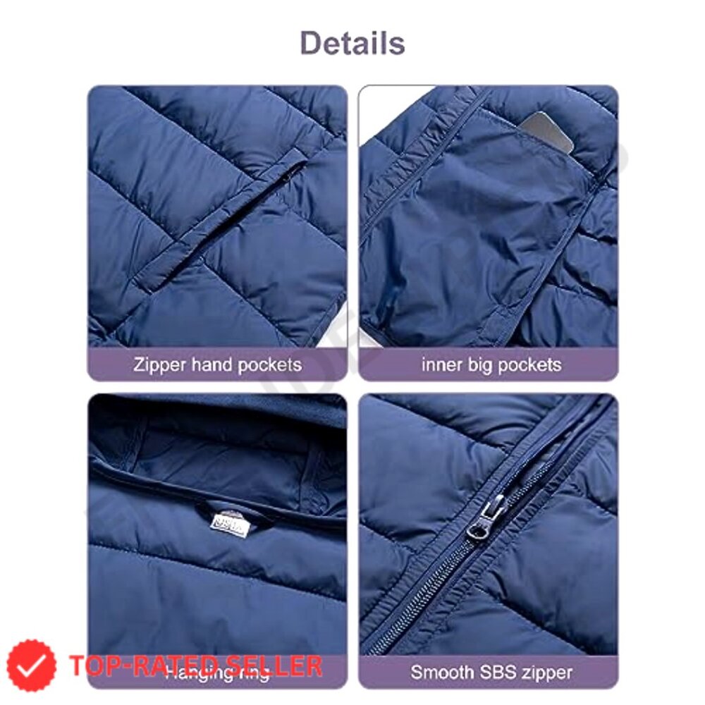 Lightweight Puffer Jacket Packable Winter Warm Qu… - image 7